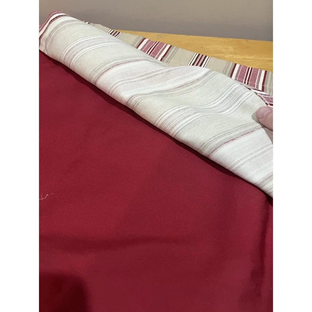 Vtg JCPenney Scalloped‎ Red Beige Striped Valance 82x19